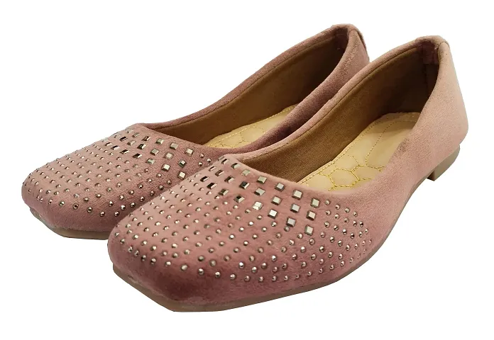 Atulit Bellies/Belly Shoe for Women Stylish. (Peach, Numeric_8)