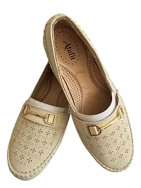 Atulit Stylish Fashionable Belly/Bellies Shoes for Women and Ladies (Cream, Numeric_5)-thumb2