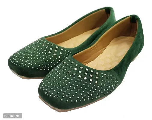 Atulit Bellie Shoes or Belly Shoe for Women Stylish. (Green, Numeric_9)-thumb0