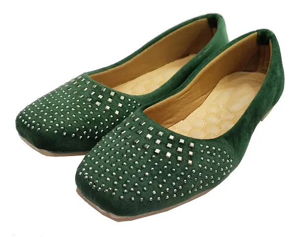 Atulit Bellie Shoes or Belly Shoe for Women Stylish. (Green, Numeric_9)