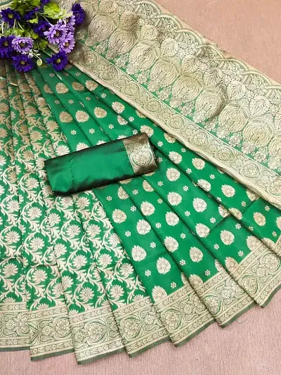 Must Have Art Silk Saree with Blouse piece 