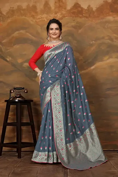 Must Have Art Silk Saree with Blouse piece 