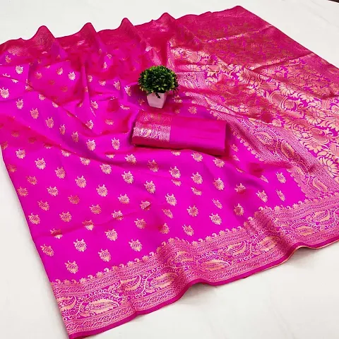 Trending Art Silk Saree with Blouse piece 