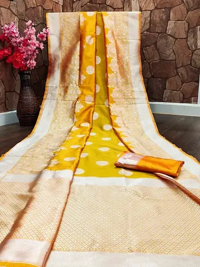 Fancy Silk Saree With Blouse Piece For Women