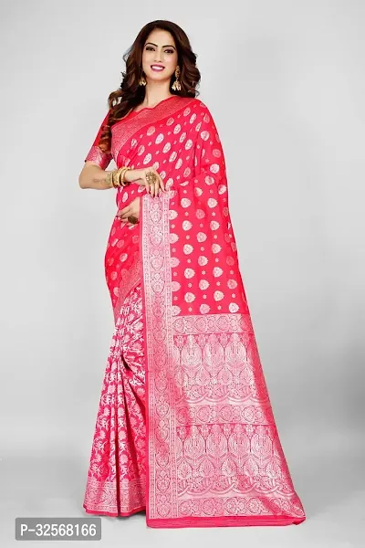 Elegant Art Silk Zari Woven Women Saree with Running Blouse-thumb0