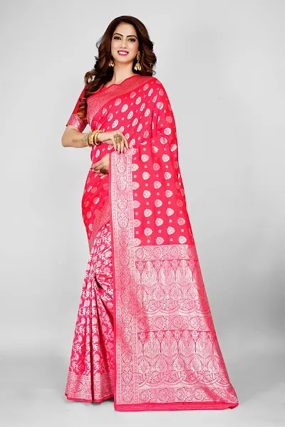 Glamorous Art Silk Saree with Blouse piece 