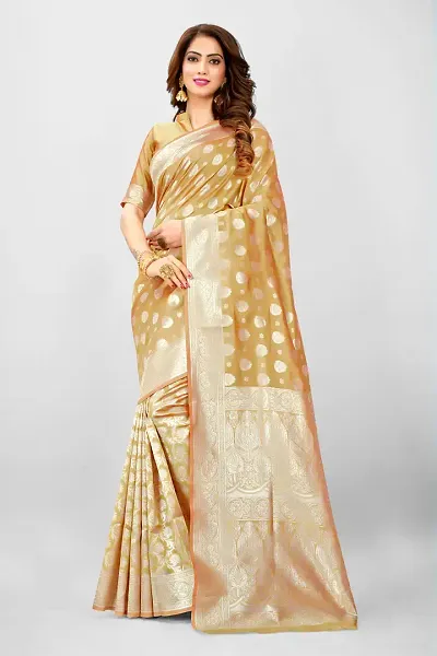 Attractive Art Silk Saree with Blouse piece 