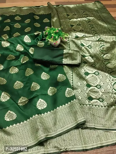 Stylish Green Art Silk Saree With Blouse Piece For Women-thumb0