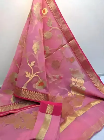 Best Selling Organza Saree with Blouse piece 