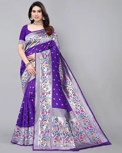 Stylish Art Silk Saree with Blouse piece For Women