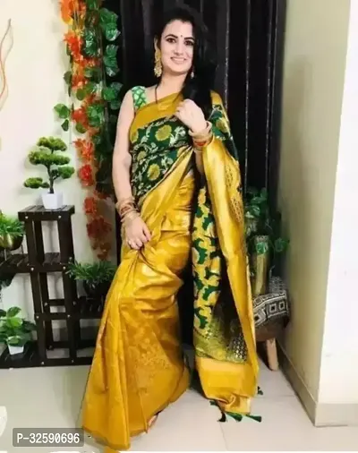 Stylish Green Art Silk Saree With Blouse Piece For Women-thumb0