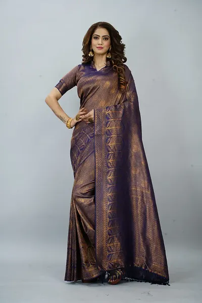 Trending Art Silk Saree with Blouse piece 