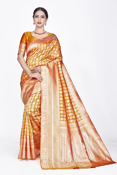 Beautiful Silk Blend Saree with Blouse piece