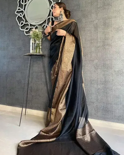 Art Silk Zari Sarees With Blouse Piece