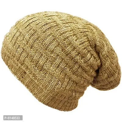 WInter Long Beanie Cap for Men in Wool and Fur Inside-thumb0