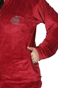 Trendy Zipper Velvet Tracksuit for Women-thumb2