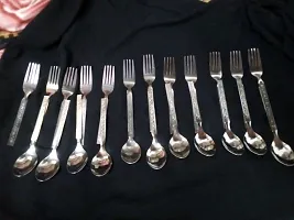 Premium Heavy Quality Stainless Steel Forks and Spoon 24 pieces-thumb3