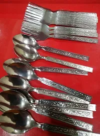 Premium Heavy Quality Stainless Steel Forks and Spoon 24 pieces-thumb1