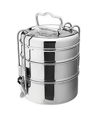 combo Stainless Steel Traditional Indian Tiffin Carrier l Lunch Box Section off 3 for School/Office/College (Stainless Steel,combo Stainless Steel Traditional Indian Tiffin Carrier l Lunch Box Section-thumb3