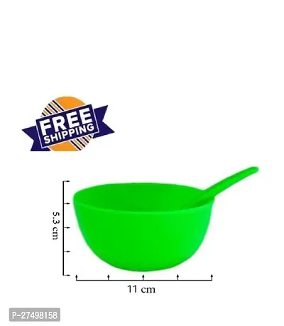 Plastic Soup Bowl Round Shape Soup Bowls Set 6 Bowl and 6 Spoon Disposable (Pack of 12, Green)Plastic Soup Bowl Round Shape Soup Bowls Set 6 Bowl and 6 Spoon Disposable (Pack of 12, Green)