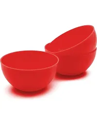 Plastic Soup Bowl Round Shape Soup Bowls Set 6 Bowl and 6 Spoon Disposable (Pack of 12,  red*)-thumb1