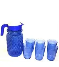 2 L Water Unbreakable Plastic Water and Jug with 6 Pcs Glasses for Water  Serve Jug  BPA Free Plastic ALL Color Jug (Plastic) Jug Glass Set (Plastic)-thumb2