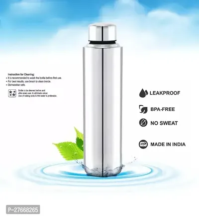 Classy Solid Stainless Steel Water Bottle, 1000ml