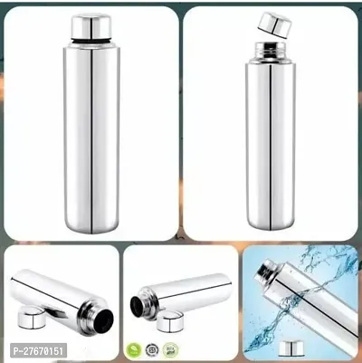 Classy Solid Stainless Steel Water Bottle, 1000ml-thumb3