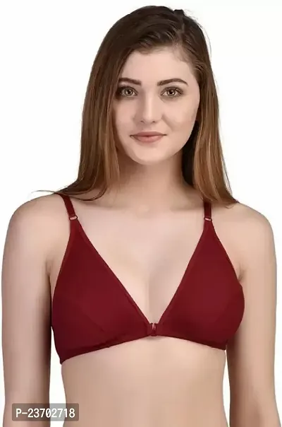 Stylish Maroon Cotton Bras For Women-thumb0