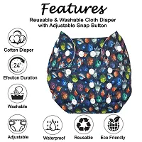 Suppro Reusable Cloth Diaper for baby (3M-3Y) Navy Blue and Green with 2 Insert-thumb1