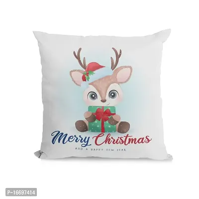 SUPPRO Christmas Characters Soft Cushion Covers (12x12 Inches, White) with Filler 1083