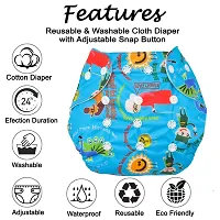 Suppro Reusable Cloth Diaper for baby (3M-3Y) Sky Blue and Green with 2 Insert-thumb1