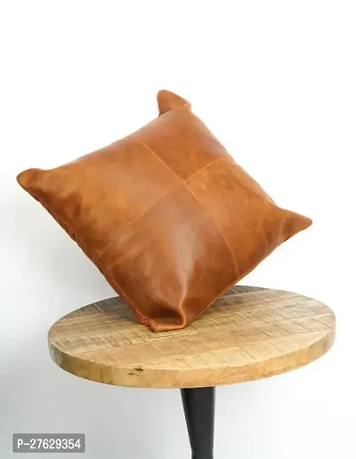Stylish Brown Leather Cushion Cover-thumb0