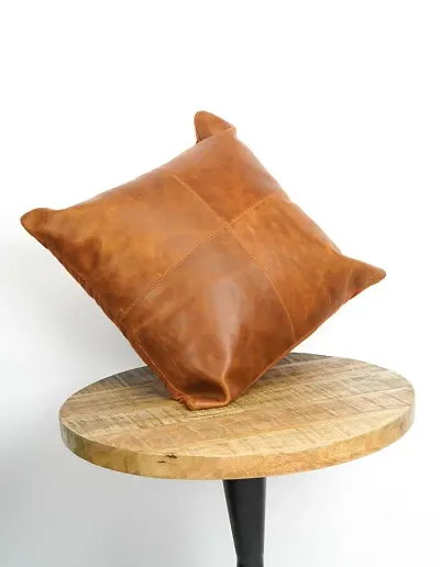Stylish Brown Leather Cushion Cover