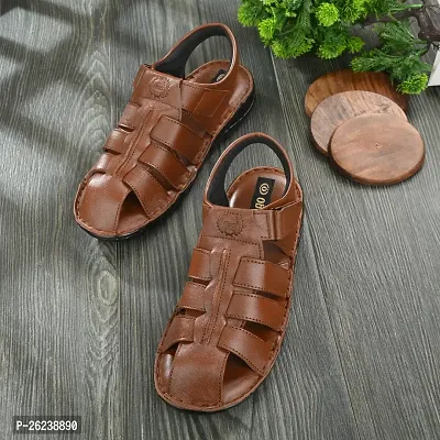 Accentor Elegance: Handcrafted Leather Roman Sandal-thumb0