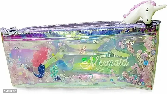 Multi Color Zipper Water Gel Premium Pouch with Unicorn Pen-thumb0