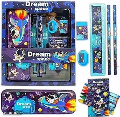 Dream Space Stationery Kit Set For Boy 6 In 1 Cartoon School Items For Kid