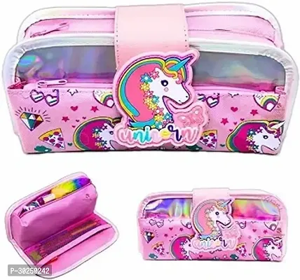 Unicorn Pouch MultiPurpose Double Compartment Zipper Pencil Case