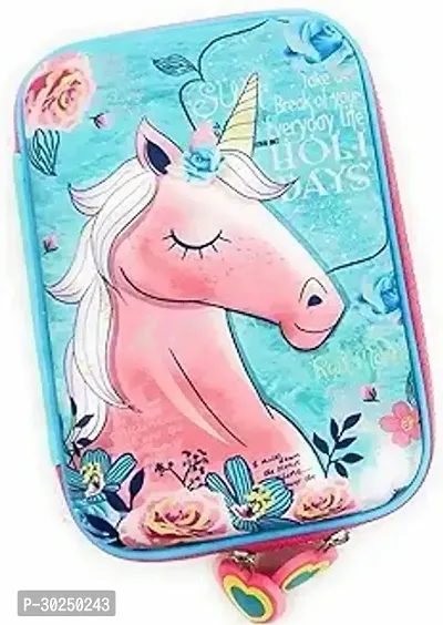 Stylish Unicorn Owl Print Large Capacity Hardtop EVA Pencil Case-thumb0