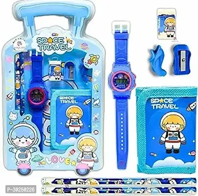 6 In 1 Cartoon School Items For Kids