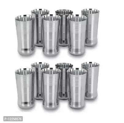 Useful Steel Water Glasses- Pack Of 12