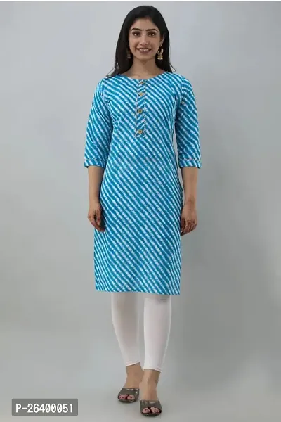 Stylish Blue Crepe Printed Kurta For Women