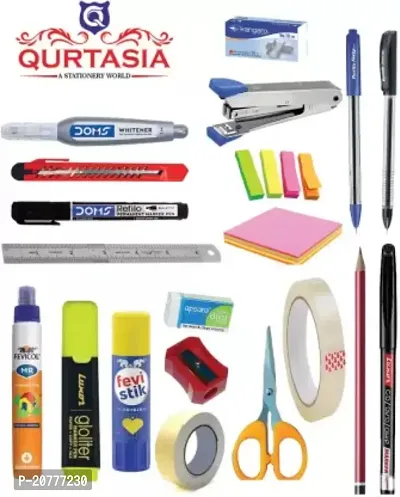 QURTASIA All in 21 Items Stationery For Office, School, Shop  Hospital Office Set  (Multicolor)