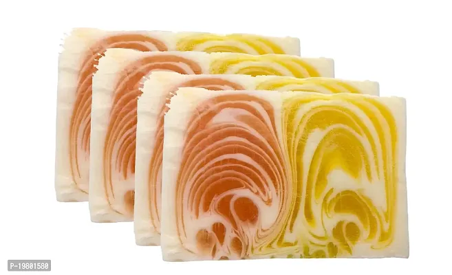 Orange  Ginger Fragrance Crafted Soaps Face Body Handmade soap 400g pack of 4