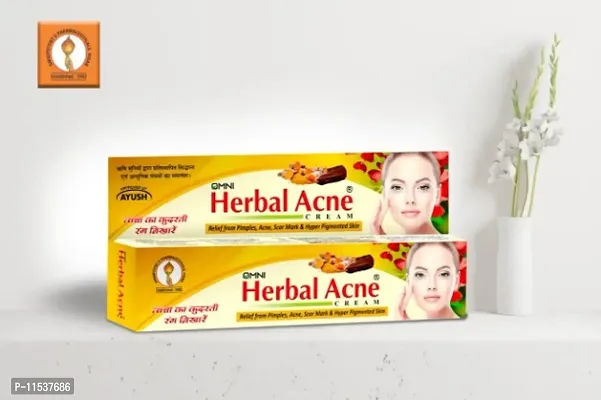 Omni Herbal Acne Cream 30gm (for Unisex) Relif from Pimple Acne Dark Circle Pigment Clear Cream) Since 1992-thumb0