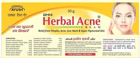 Omni Herbal Acne Cream 30gm (for Unisex) Relif from Pimple Acne Dark Circle Pigment Clear Cream) Since 1992-thumb3