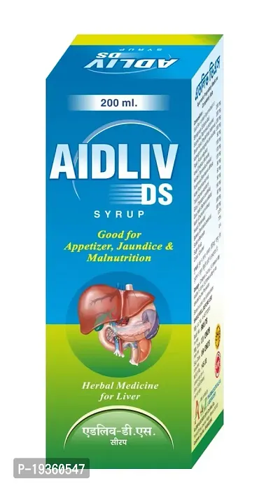Ayurvedic Original AIDLIV DS Syrup 200 ml (Good for Appetizer, Jaundice  Malnutrition) ALL Liver Solution - All Age Group No any side effects-thumb0
