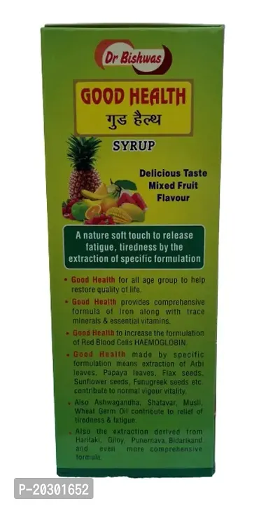 Dr Biswas Good Health Syrup Immunity Booster 200ml Delicious Taste Mixed Fruit Flavour for Unisex+ Dr Biswas Good Health Capsule 50 for Weight Gain-thumb2