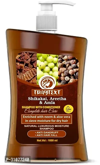 TRAYTEXT Shikakai, Areetha and Amla Hair Shampoo with Conditioner 1 ltr  (1000 ml)