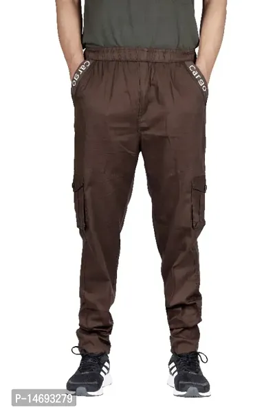 Classic Cotton Solid cargo track pant for Men